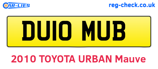 DU10MUB are the vehicle registration plates.