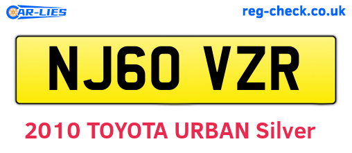 NJ60VZR are the vehicle registration plates.