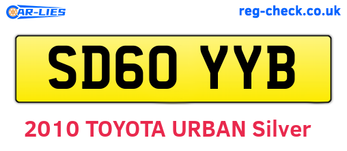 SD60YYB are the vehicle registration plates.