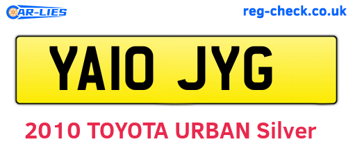 YA10JYG are the vehicle registration plates.