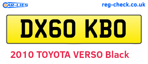 DX60KBO are the vehicle registration plates.