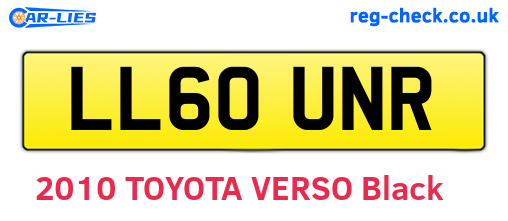 LL60UNR are the vehicle registration plates.