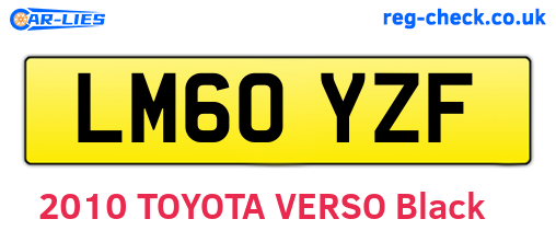 LM60YZF are the vehicle registration plates.