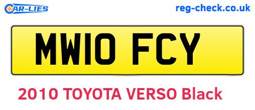 MW10FCY are the vehicle registration plates.