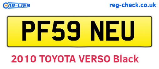 PF59NEU are the vehicle registration plates.
