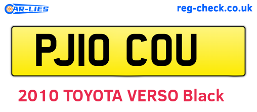 PJ10COU are the vehicle registration plates.
