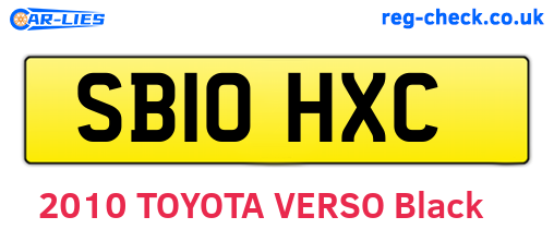 SB10HXC are the vehicle registration plates.