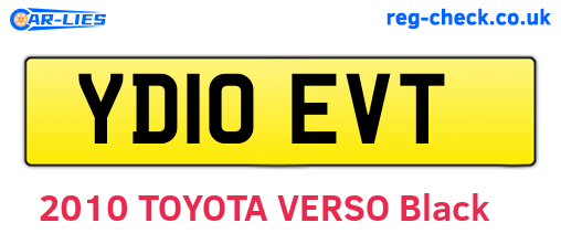 YD10EVT are the vehicle registration plates.