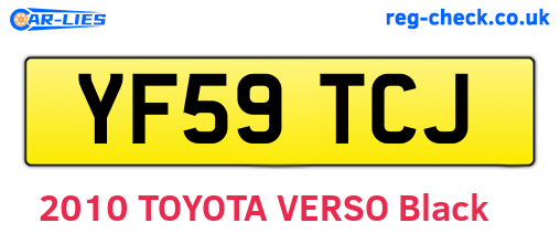 YF59TCJ are the vehicle registration plates.