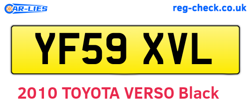 YF59XVL are the vehicle registration plates.