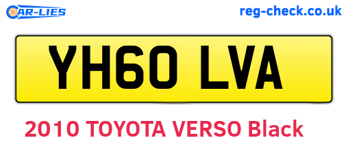 YH60LVA are the vehicle registration plates.