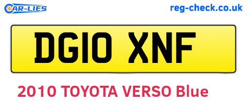 DG10XNF are the vehicle registration plates.