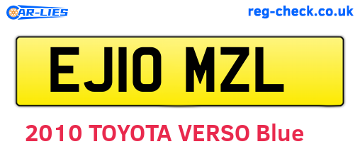 EJ10MZL are the vehicle registration plates.