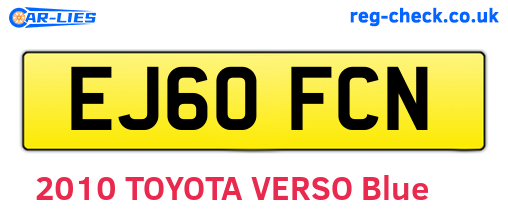 EJ60FCN are the vehicle registration plates.