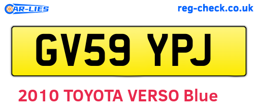 GV59YPJ are the vehicle registration plates.