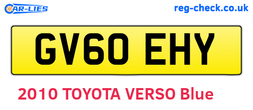 GV60EHY are the vehicle registration plates.