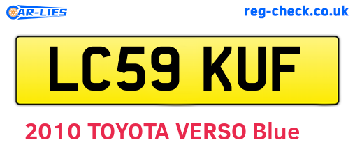 LC59KUF are the vehicle registration plates.