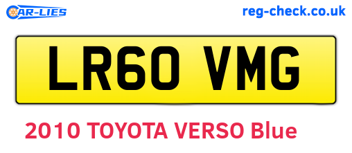 LR60VMG are the vehicle registration plates.