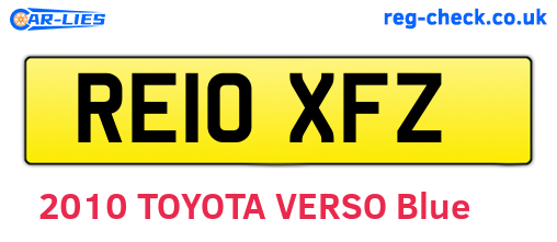 RE10XFZ are the vehicle registration plates.