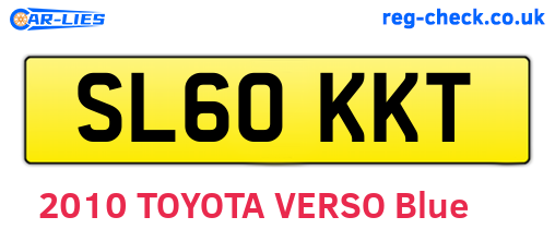 SL60KKT are the vehicle registration plates.