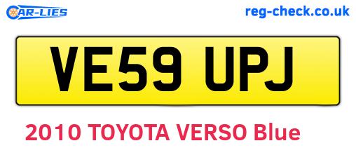 VE59UPJ are the vehicle registration plates.