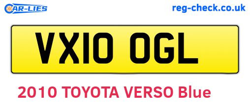 VX10OGL are the vehicle registration plates.