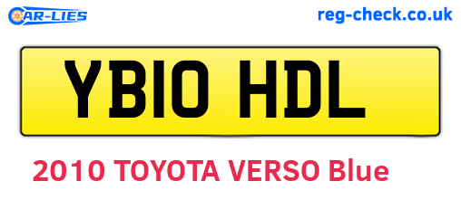 YB10HDL are the vehicle registration plates.