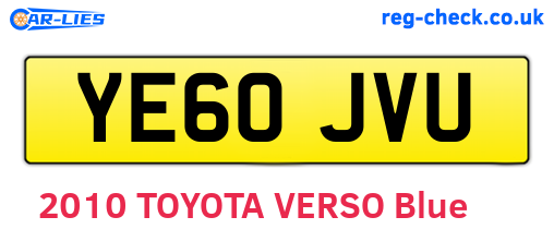 YE60JVU are the vehicle registration plates.