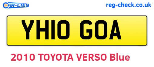 YH10GOA are the vehicle registration plates.