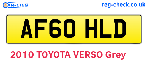 AF60HLD are the vehicle registration plates.