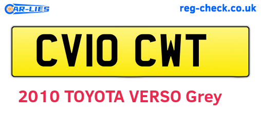 CV10CWT are the vehicle registration plates.