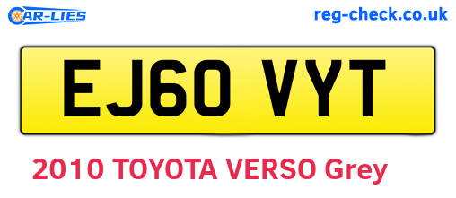 EJ60VYT are the vehicle registration plates.