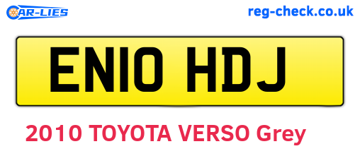 EN10HDJ are the vehicle registration plates.