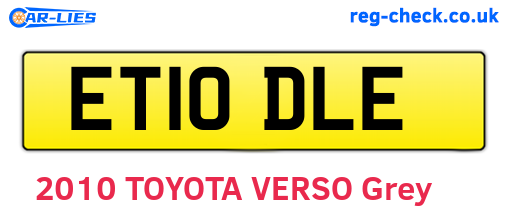 ET10DLE are the vehicle registration plates.