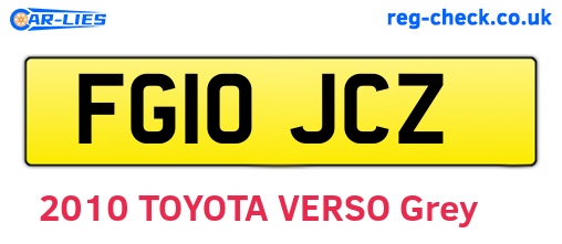 FG10JCZ are the vehicle registration plates.