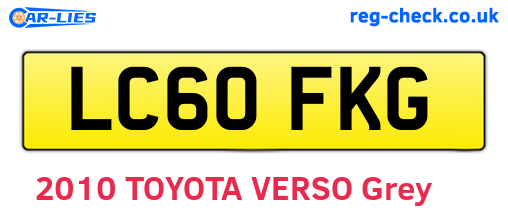 LC60FKG are the vehicle registration plates.