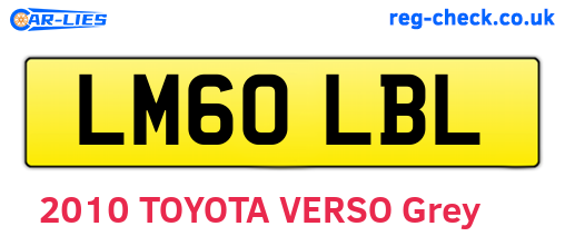 LM60LBL are the vehicle registration plates.