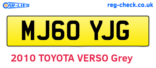 MJ60YJG are the vehicle registration plates.