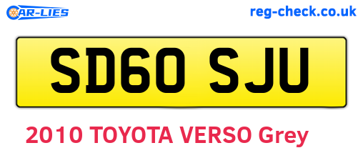 SD60SJU are the vehicle registration plates.