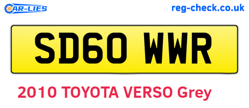 SD60WWR are the vehicle registration plates.