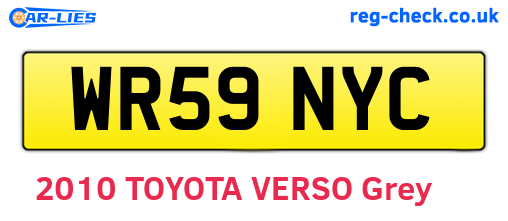 WR59NYC are the vehicle registration plates.