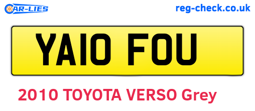 YA10FOU are the vehicle registration plates.