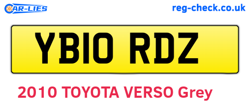 YB10RDZ are the vehicle registration plates.