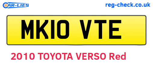 MK10VTE are the vehicle registration plates.