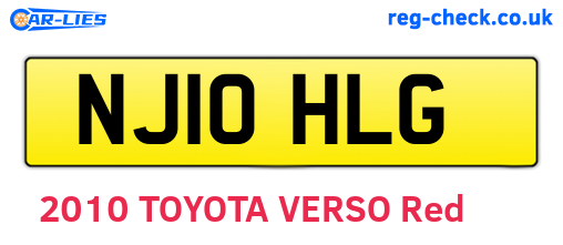 NJ10HLG are the vehicle registration plates.