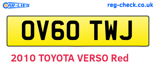 OV60TWJ are the vehicle registration plates.