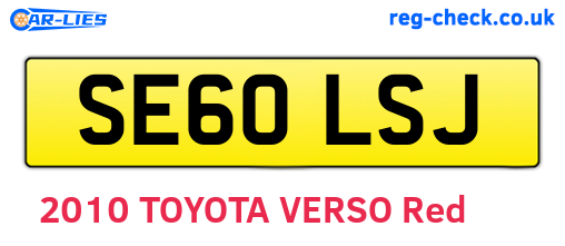 SE60LSJ are the vehicle registration plates.