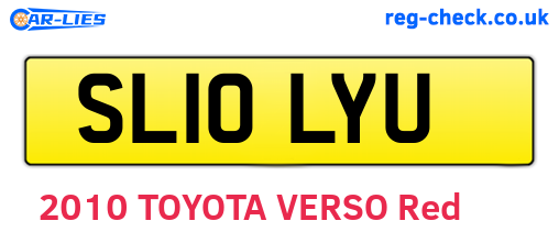SL10LYU are the vehicle registration plates.