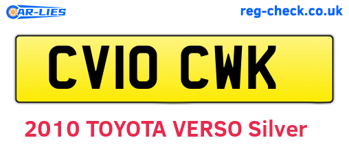 CV10CWK are the vehicle registration plates.