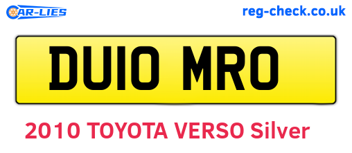 DU10MRO are the vehicle registration plates.